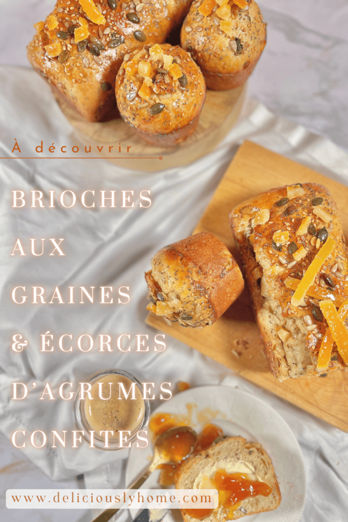 Recette facile et festive de brioches maison aux graines et écorces d’agrumes confites, parfaite pour des matins bonheur ou des goûters d’hiver.