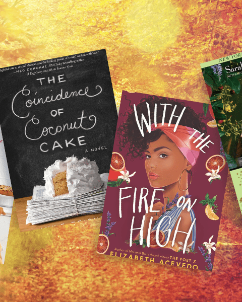 Sélection de novembre Deliciously Home : 6 romans gourmands mêlant cuisine, récits et magie pour ce mois de novembre. Livres présentés : Like Water for Chocolate, The Coincidence of Coconut Cake, Little Beach Street Bakery, Garden Spells, All You Can Dream Buffet, et With the Fire on High, sur fond automnal chaleureux.