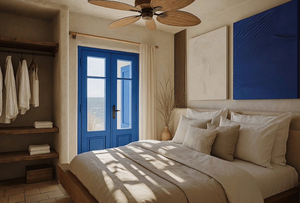 bleu grec mediterraneen decoration deliciouslyhome fenetre edited - Deliciously Home