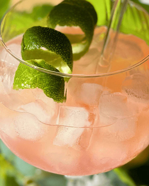 Hugo Spritz figues et liqueur de sureau – cocktail rosé pétillant au zeste de citron vert signé Deliciously Home.