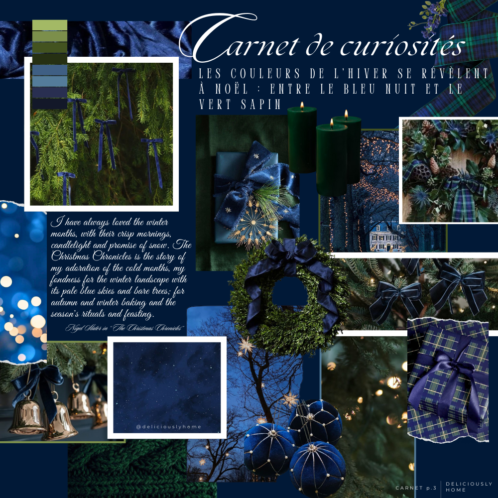 color combinaison midnight blue forest green christmas deliciouslyhome 1 - Deliciously Home