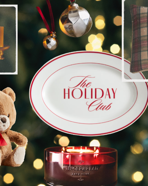 Ambiance de Noël élégante façon Ralph Lauren : tartan vert, assiette vintage, carafe en cristal, couronne rouge, peluche, bougie Gingerbread. Sélection à découvrir sur Deliciously Home.