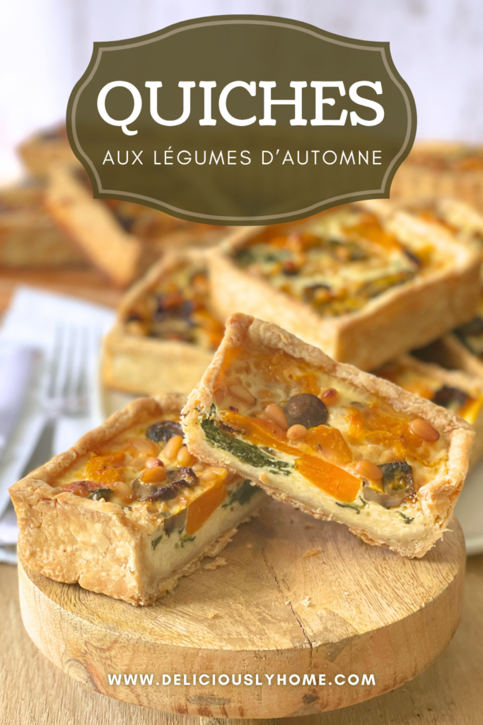Fondantes et parfumées, ces quiches aux légumes rôtis d’automne mêlent douceur et relief dans une pâte brisée feuilletée maison. Recette complète sur Deliciously Home.