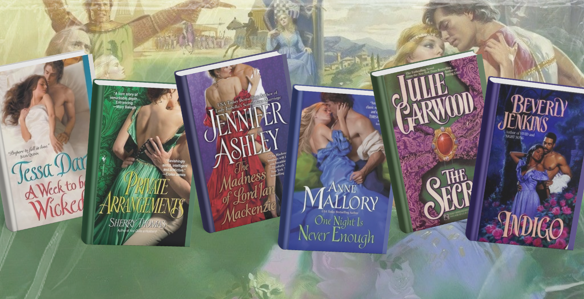 Six romances historiques issues des backlists à (re)découvrir : A Week to Be Wicked (Tessa Dare), Private Arrangements (Sherry Thomas), The Madness of Lord Ian Mackenzie (Jennifer Ashley), One Night Is Never Enough (Anne Mallory), The Secret (Julie Garwood), Indigo (Beverly Jenkins). Une sélection Deliciously Home pensée pour raviver le plaisir de lire avec des autrices incontournables du genre.