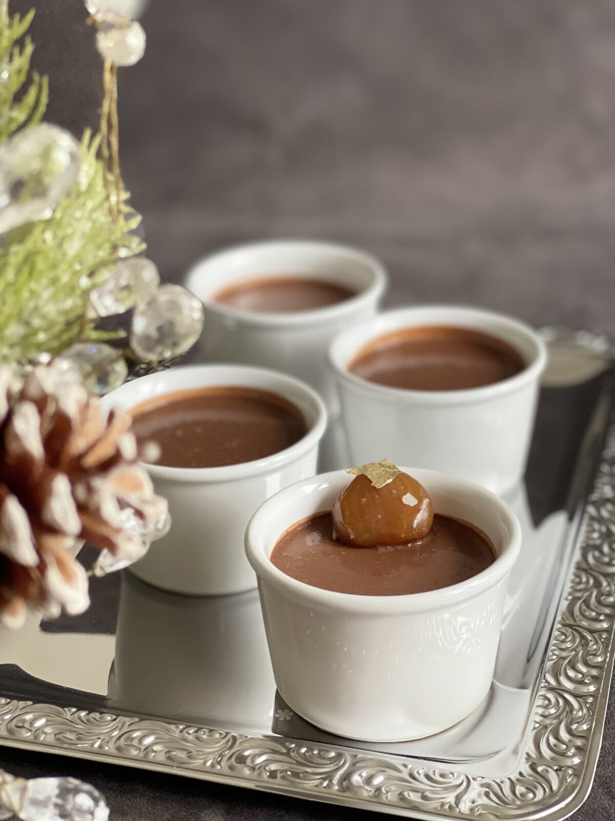 creme dessert chocolat marron nigella christmas deliciouslyhome Crème dessert chocolat, marron et rhum inspirée du livre "Nigella Christmas" de Nigella Lawson.