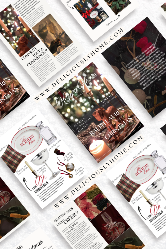 happy hours ralph lauren christmas decor inspiration deliciouslyhome Layout du premier numéro du magazine "Happy Hours" de Deliciously Home.