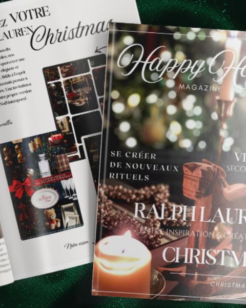 Layout du premier numéro du magazine "Happy Hours" de Deliciously Home.