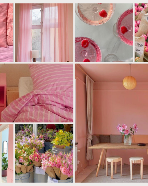 moodboard rose pour une ambiance déco printanière