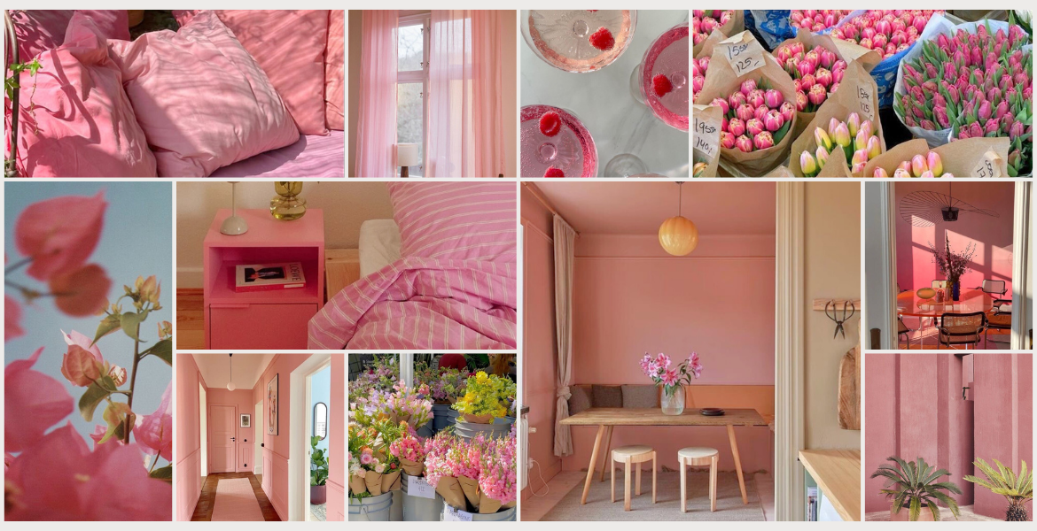 moodboard rose pour une ambiance déco printanière