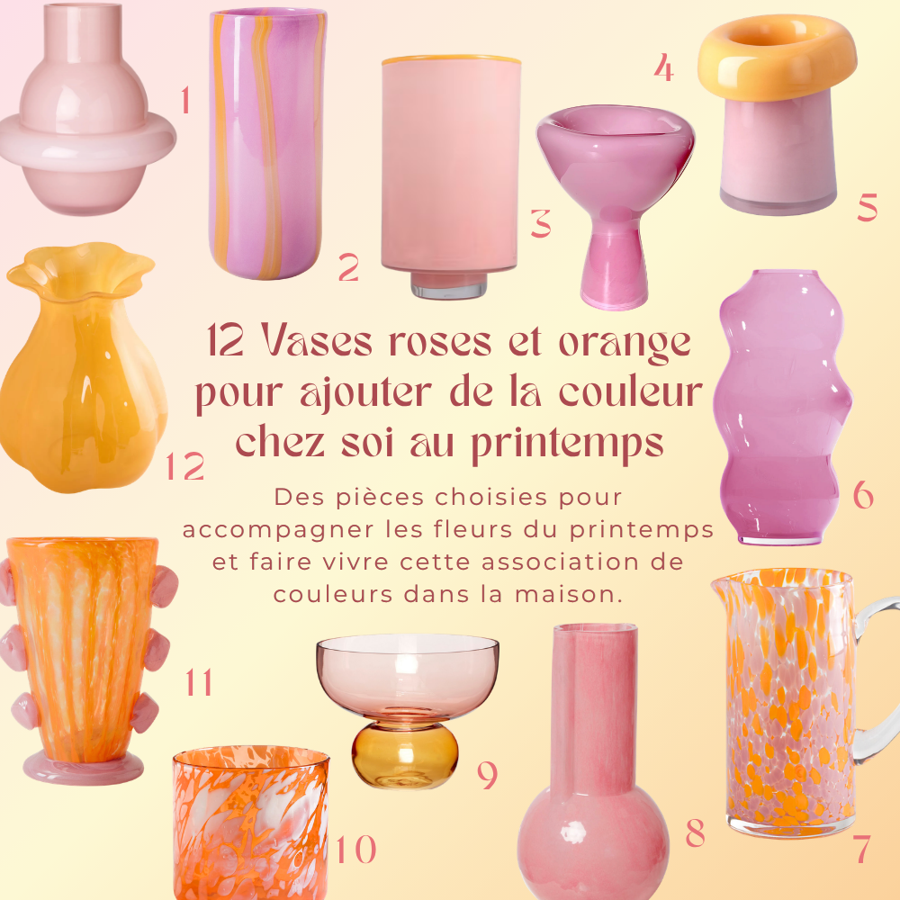 selection vases roses orange idee deeco deliciouslyhome une sélection de 12 vases roses ou orange pour ajouter de la couleur dans votre intérieur