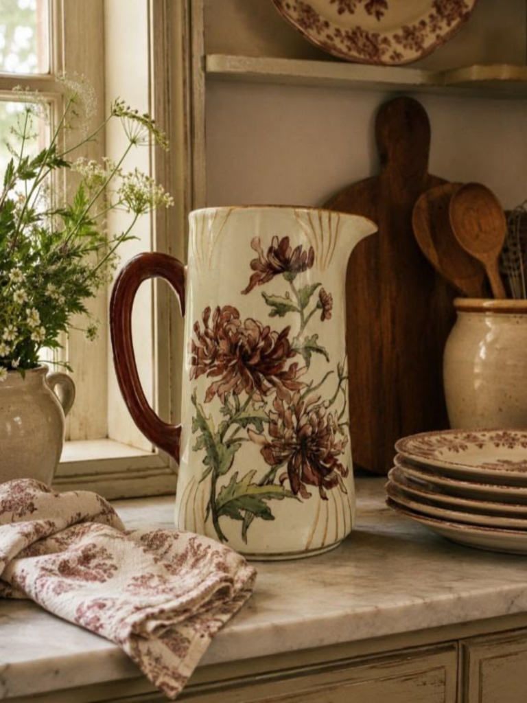 cruche motifs floraux decoration automne - Deliciously Home