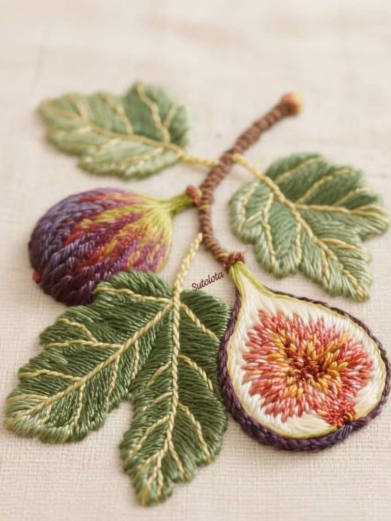 figue broderie motifs decoration automne - Deliciously Home