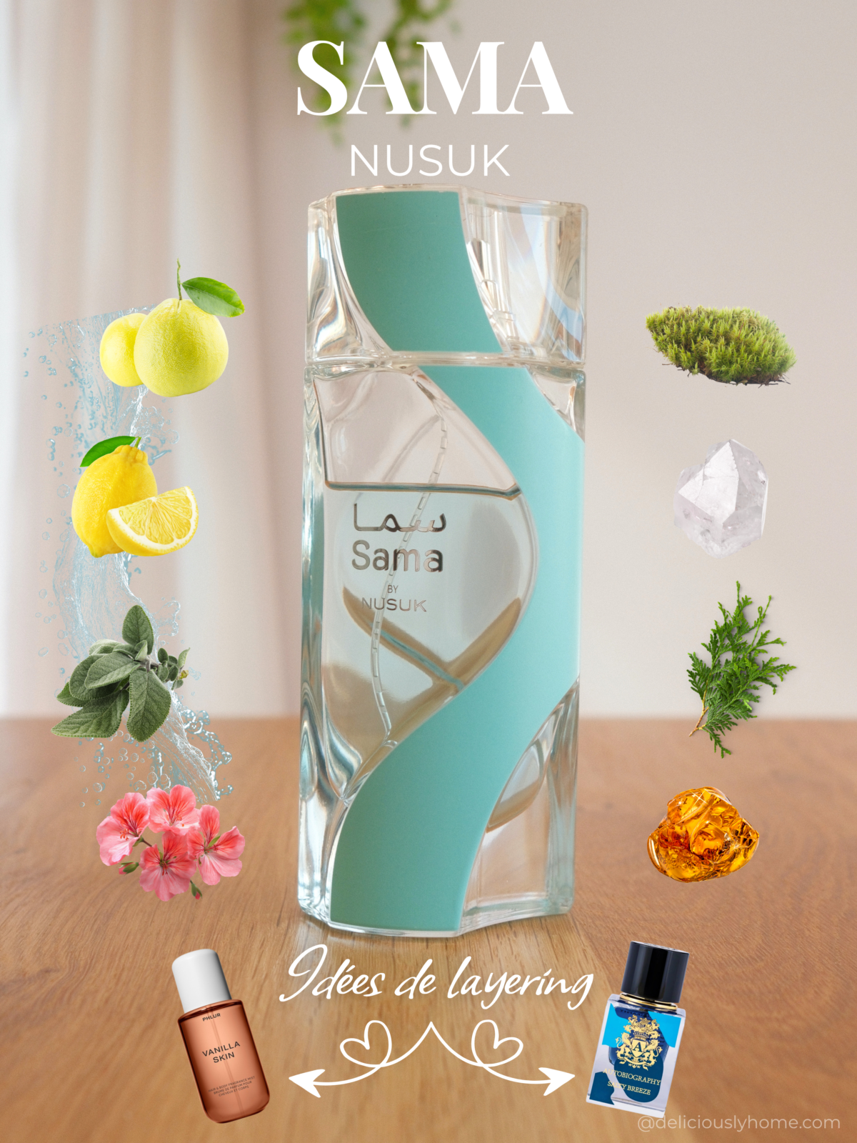 sama nusuk avis deliciouslyhome article 8 Agrumes, notes ozoniques, géranium, sauge, mousse de chêne, musc et ambre composent la pyramide olfactive de Sama. Des accords qui permettent de comprendre son caractère aquatique, aromatique, végétal et boisé. Notre avis sur deliciouslyhome.com